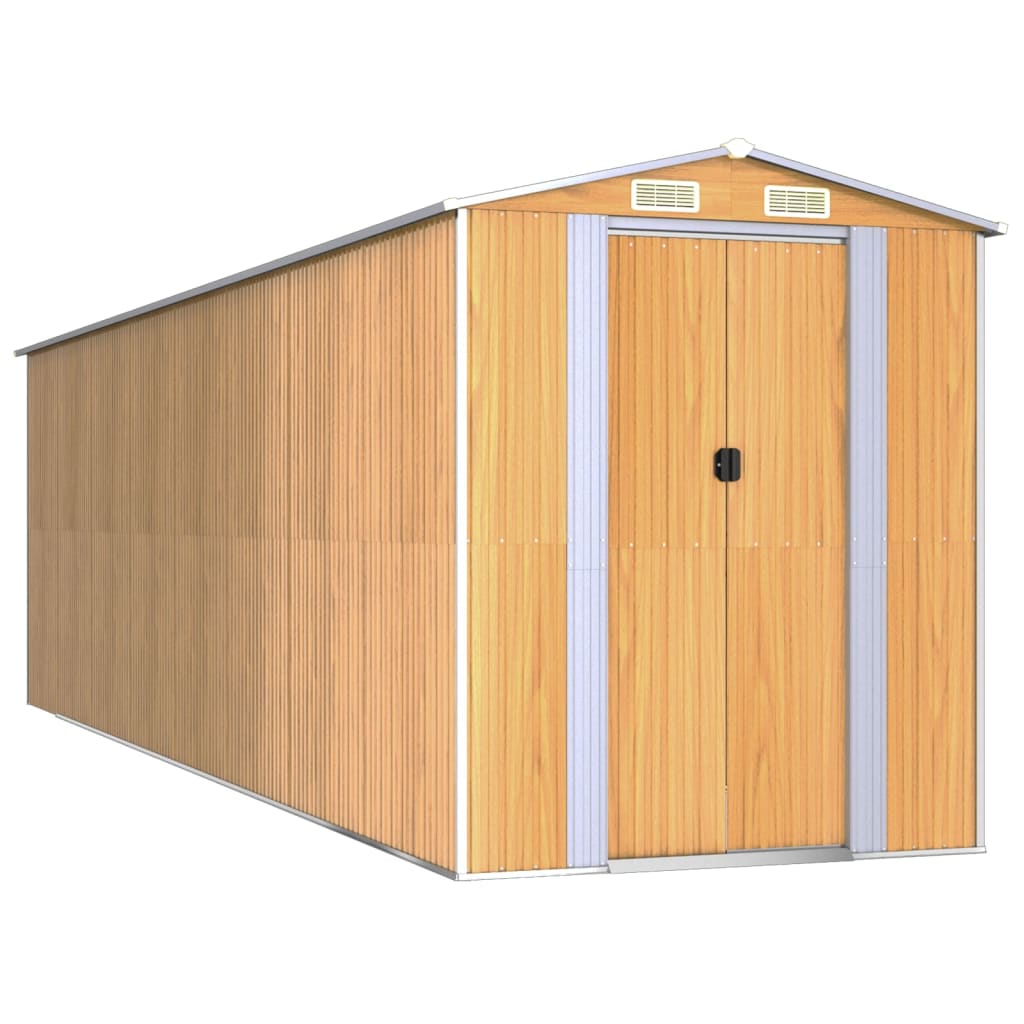 Vidaxl Garden Shed 192x689x223 cm galvanisert stål lysebrun