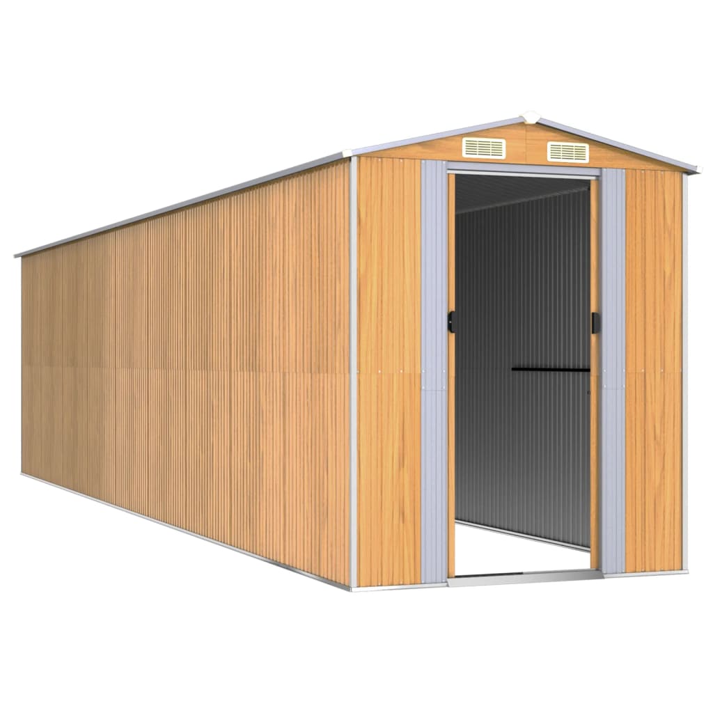 Vidaxl Garden Shed 192x772x223 cm galvanisert stål lysebrun