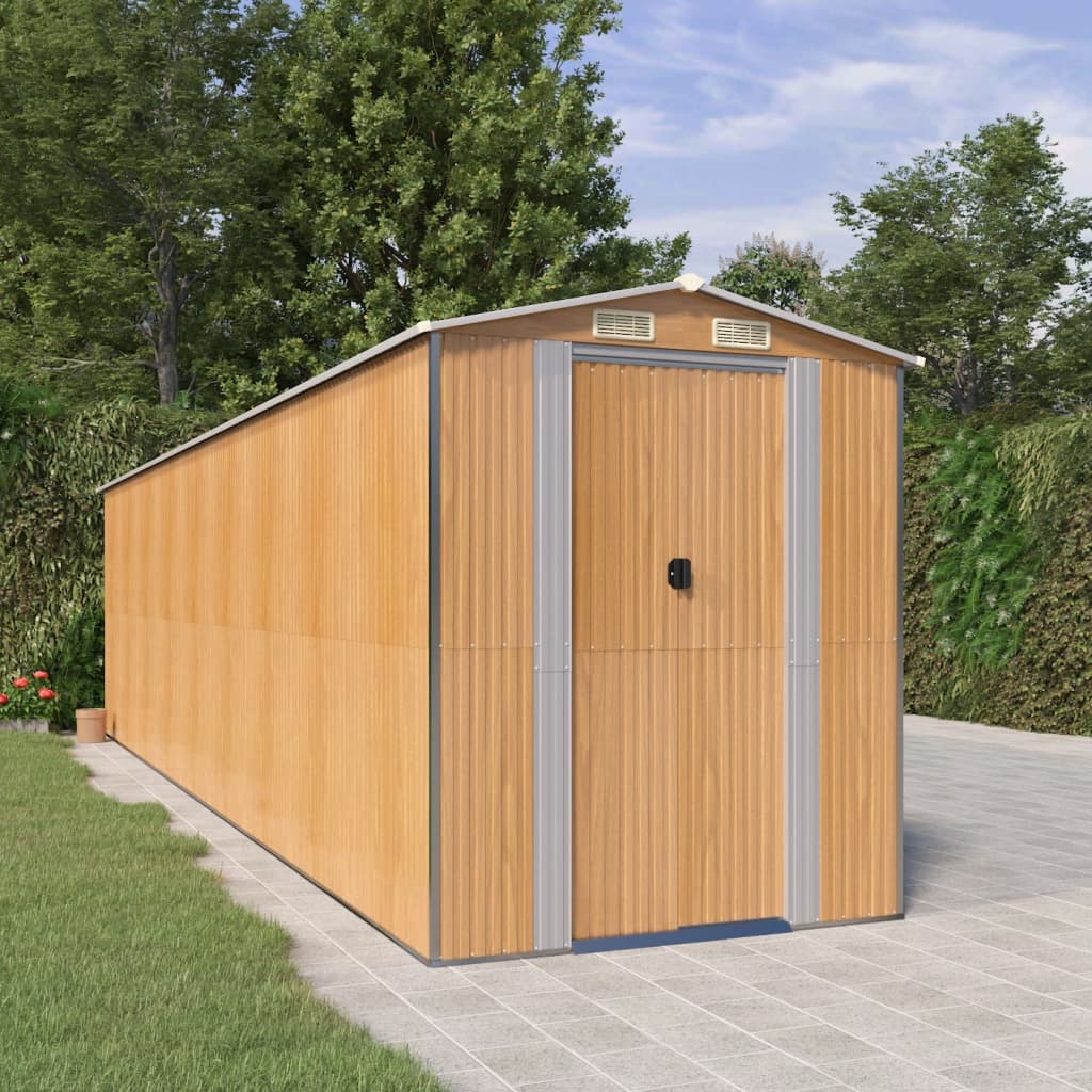 Vidaxl Garden Shed 192x772x223 cm in acciaio zincato in acciaio chiaro