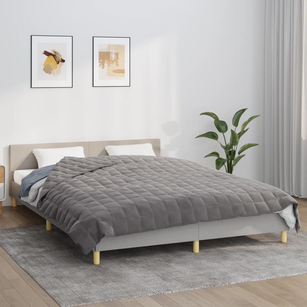 VIDAXL Coperta debole 220x235 cm 15 kg di tessuto grigio