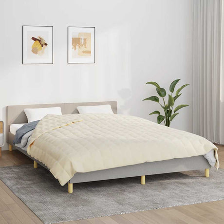 Vidaxl verzwaringsdeken 200x225 cm 13 kg stof lichtcrèmekleurig