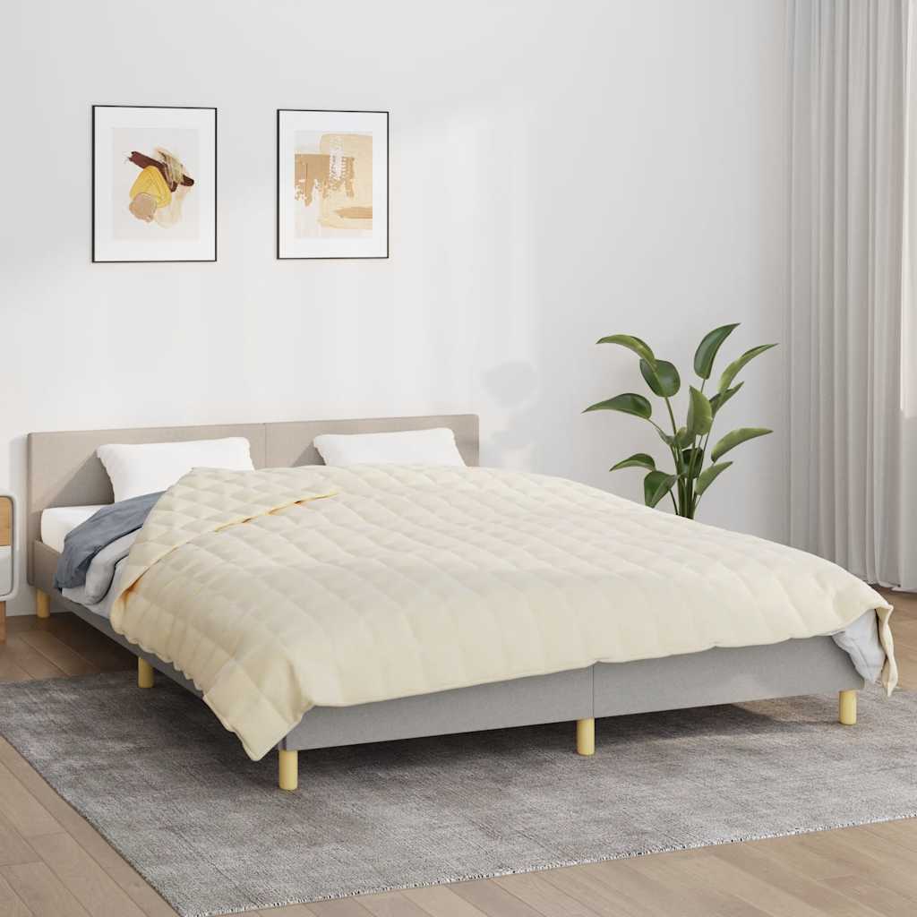 Vidaxl verzwaringsdeken 220x235 cm 11 kg stof lichtcrèmekleurig