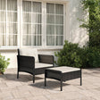 Vidaxl 2-delige loungeset met kussens poly rattan zwart