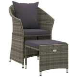 Vidaxl 2-delige loungeset met kussens poly rattan grijs