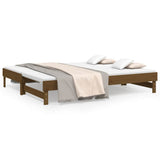 Vidaxl slaapbank uitschuifbaar grenenhout honingbruin 2x(100x200) cm