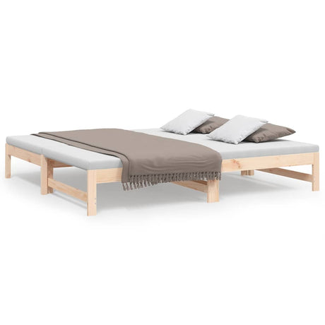 Vidaxl slaapbank uitschuifbaar massief grenenhout 75x190 cm