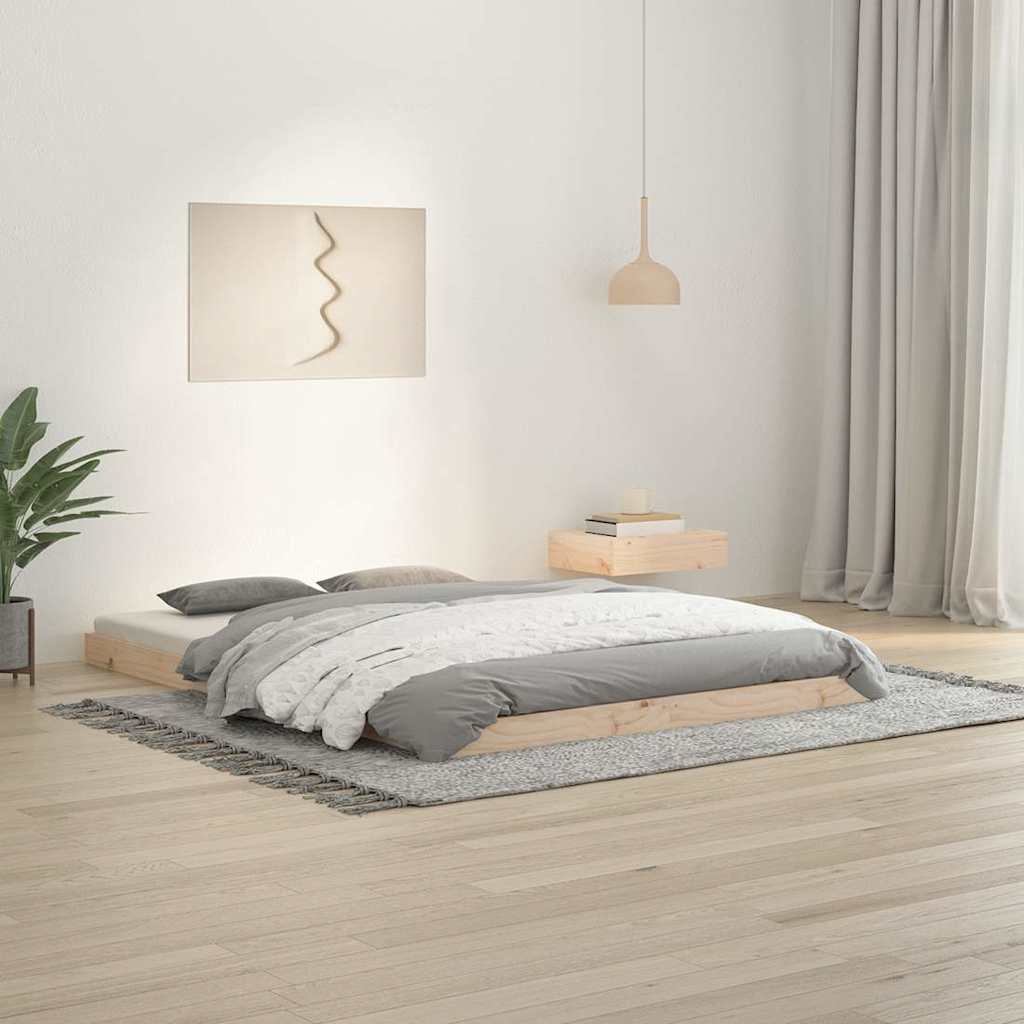 Vidaxl bedframe massief grenenhout 135x190 cm