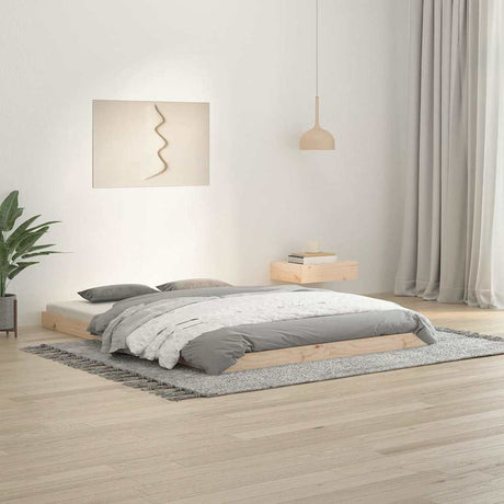 Vidaxl bedframe massief grenenhout 135x190 cm