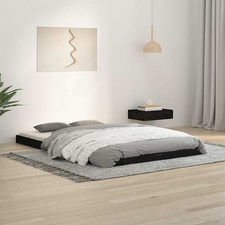 Vidaxl bedframe massief grenenhout zwart 120x190 cm