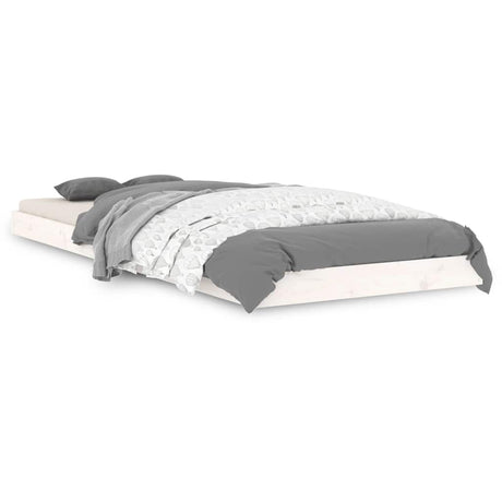 Vidaxl bedframe massief grenenhout wit 75x190 cm