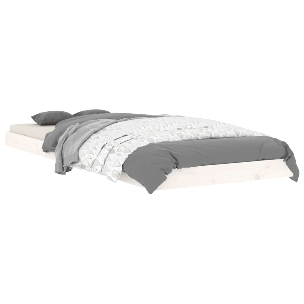 Vidaxl bedframe massief grenenhout wit 75x190 cm