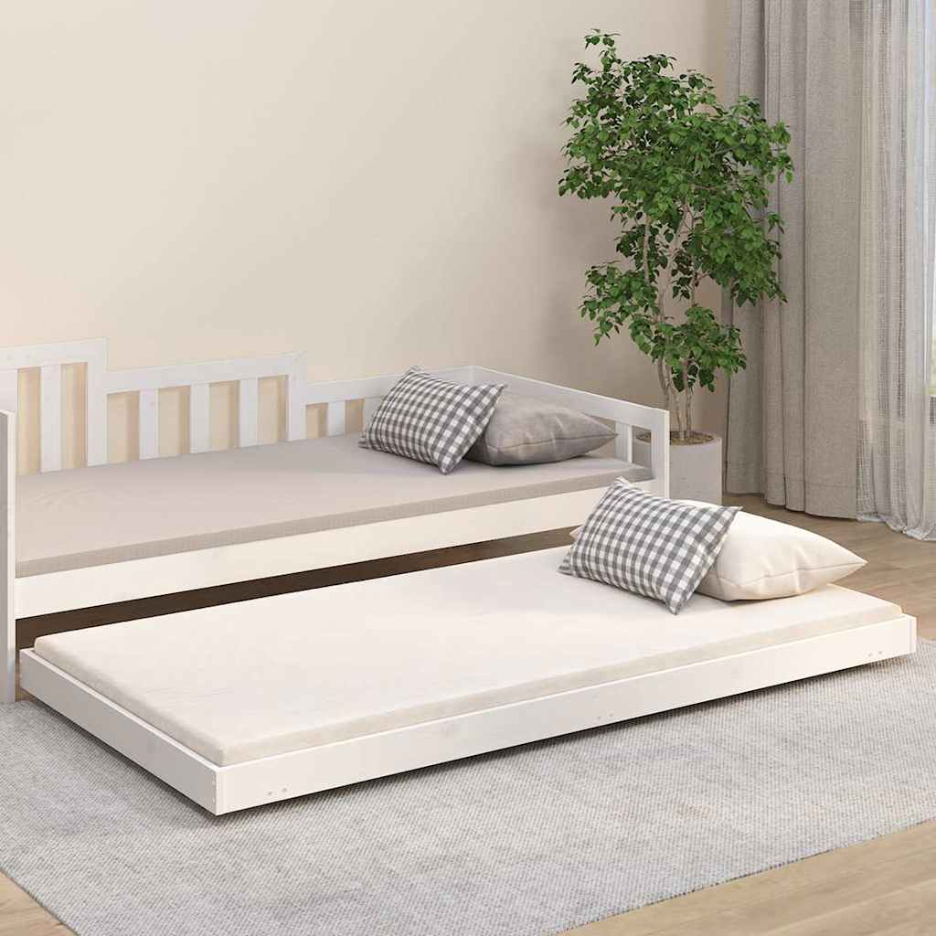 Vidaxl bedframe zonder matras massief grenenhout wit 140x200 cm