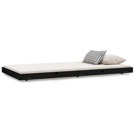 Vidaxl bedframe massief grenenhout zwart 100x200 cm