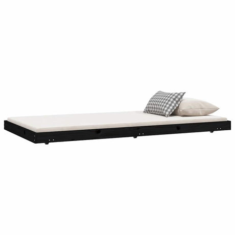 Vidaxl bedframe massief grenenhout zwart 100x200 cm