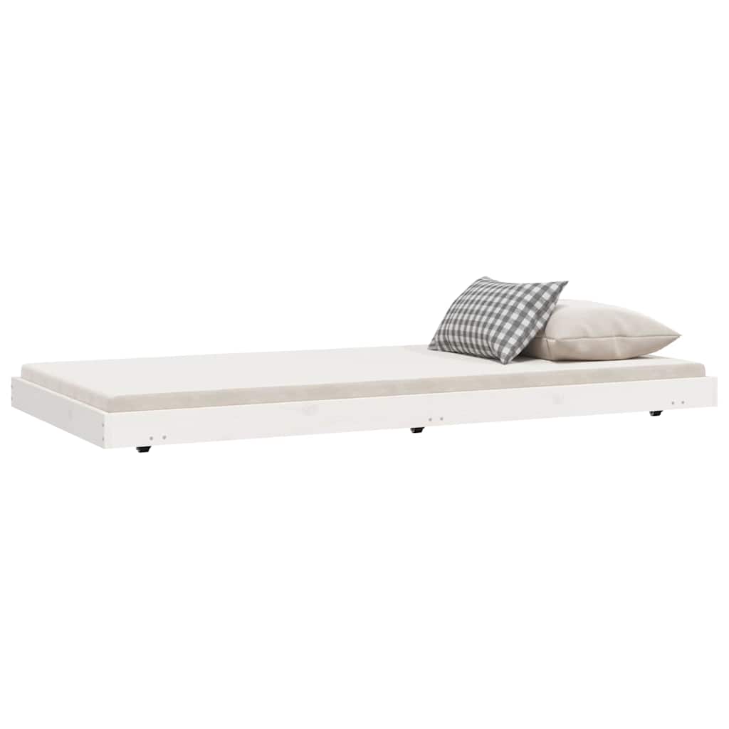 Vidaxl bedframe zonder matras massief grenenhout wit 75x190 cm