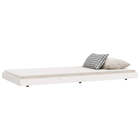 Vidaxl bedframe zonder matras massief grenenhout wit 75x190 cm