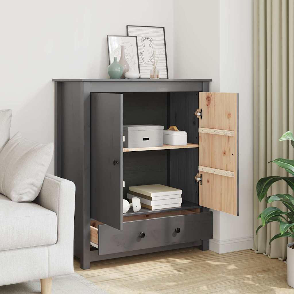 Vidaxl hoge kast 83x41,5x100 cm massief grenenhout grijs