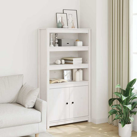Vidaxl hoge kast 80x35x154 cm massief grenenhout wit