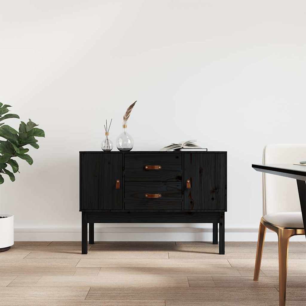 Vidaxl dressoir 110x40x78 cm massief grenenhout zwart