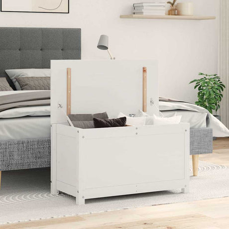 Vidaxl opbergbox wit 80x40x45,5 cm massief grenenhout