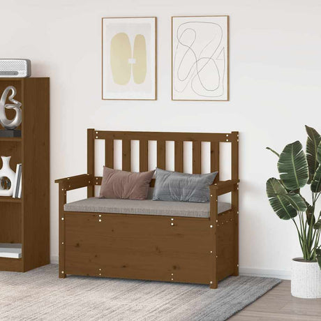 Vidaxl bankje 112,5x51,5x96,5 cm massief grenenhout honingbruin