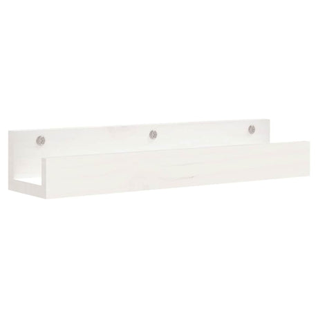 Vidaxl wandschappen 2 st 50x12x9 cm massief grenenhout wit