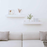 Vidaxl wandschappen 2 st 50x12x9 cm massief grenenhout wit