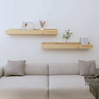 Vidaxl wandschappen 2 st 80x12x9 cm massief grenenhout