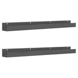 Vidaxl wandschappen 2 st 110x12x9 cm massief grenenhout grijs