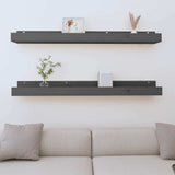Vidaxl wandschappen 2 st 110x12x9 cm massief grenenhout grijs