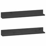Vidaxl wandkasten 2 st 80x11x9 cm massief grenenhout grijs
