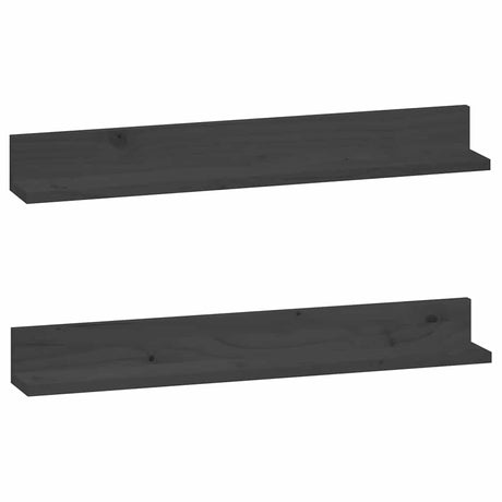 Vidaxl wandkasten 2 st 80x11x9 cm massief grenenhout grijs
