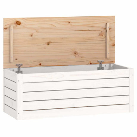 Vidaxl opbergbox wit 89x36,5x33 cm massief grenenhout