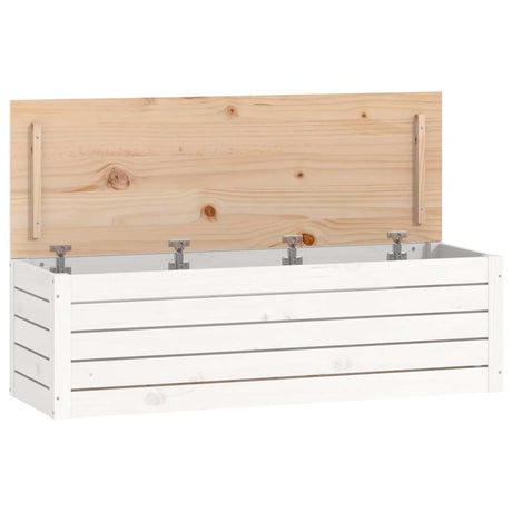 Vidaxl opbergbox wit 109x36,5x33 cm massief grenenhout