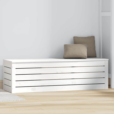 Vidaxl opbergbox wit 109x36,5x33 cm massief grenenhout