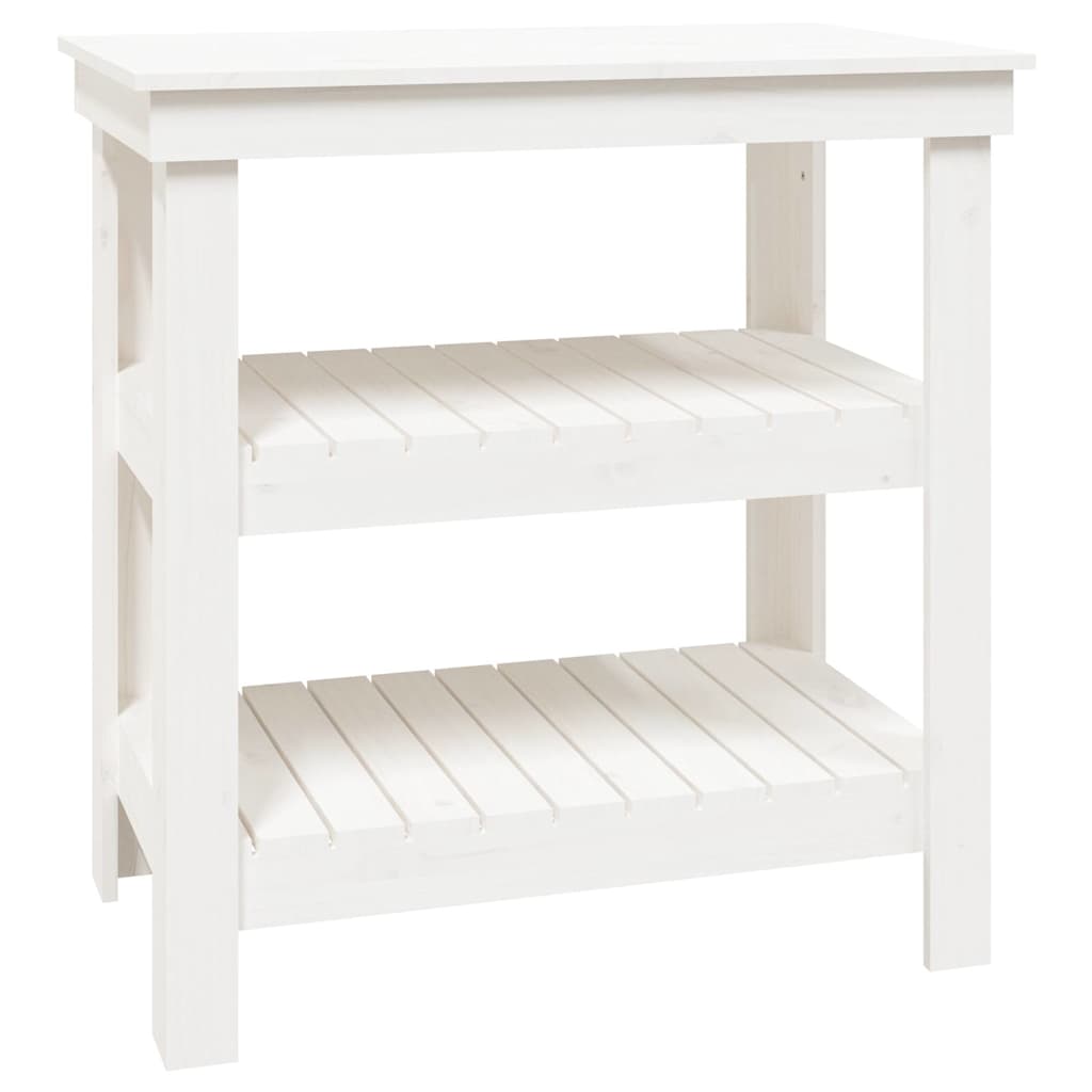 Vidaxl werkbank 78,5x50x80 cm massief grenenhout wit
