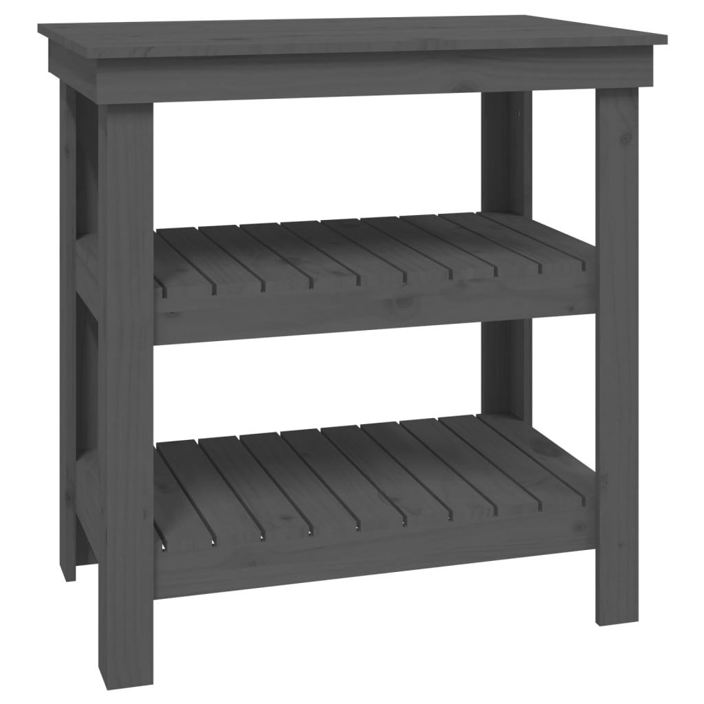 Vidaxl Workbench 78.5x50x80 cm Solid pine Gray