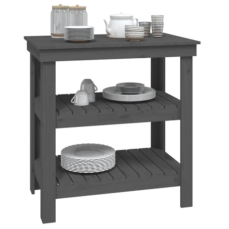 Vidaxl werkbank 78,5x50x80 cm massief grenenhout grijs