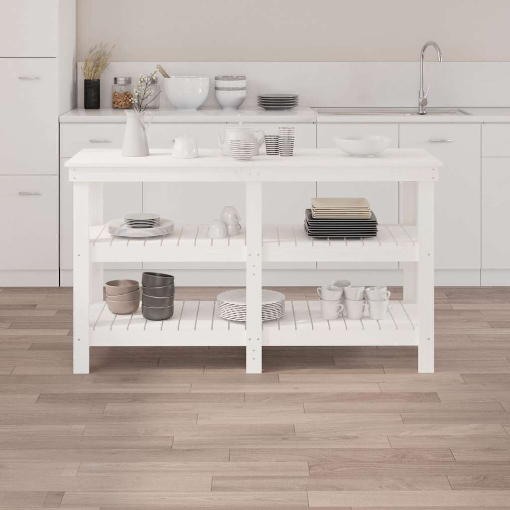 Vidaxl werkbank 142,5x50x80 cm massief grenenhout wit