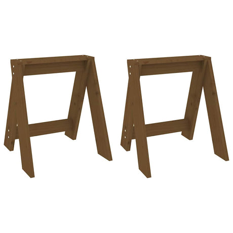 Vidaxl krukken 2 st 40x40x45 cm massief grenenhout honingbruin