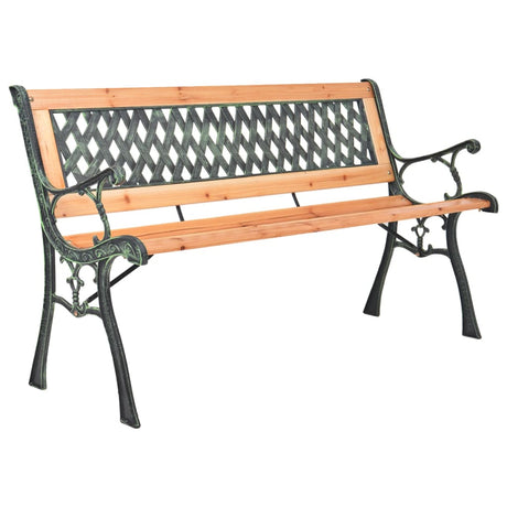 Vidaxl tuinbank 116 cm gietijzer en massief vurenhout