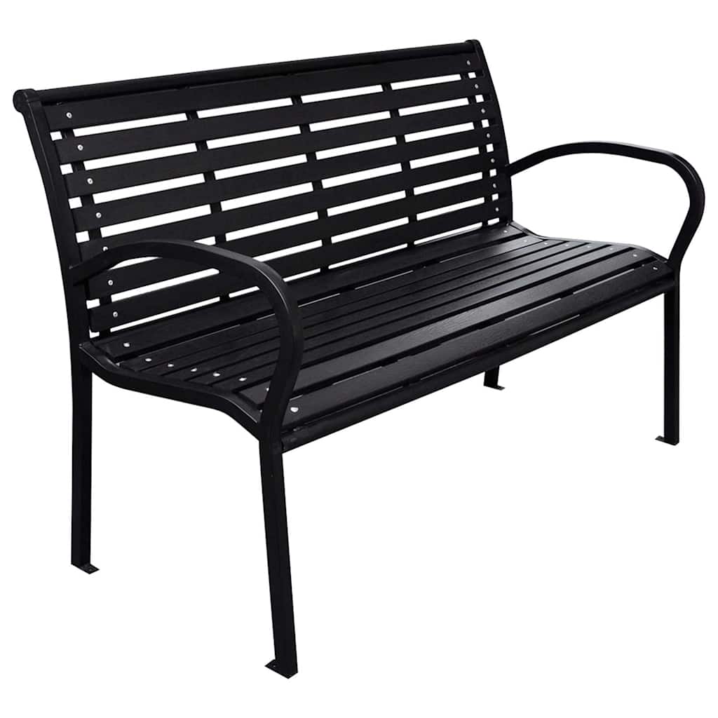 Vidaxl tuinbank 116 cm staal en hkc zwart