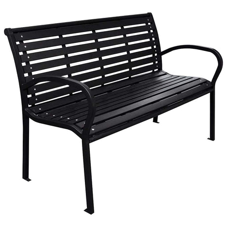 Vidaxl tuinbank 116 cm staal en hkc zwart