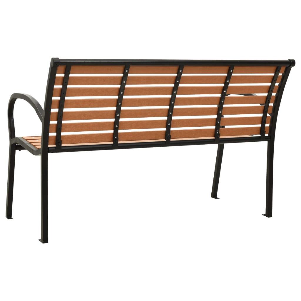 Vidaxl tuinbank 116 cm staal en hkc zwart en bruin