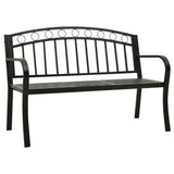 Vidaxl tuinbank met tafel 120 cm staal zwart