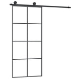 VidaXL Schuifdeur met beslag 90x205 cm ESG-glas en aluminium