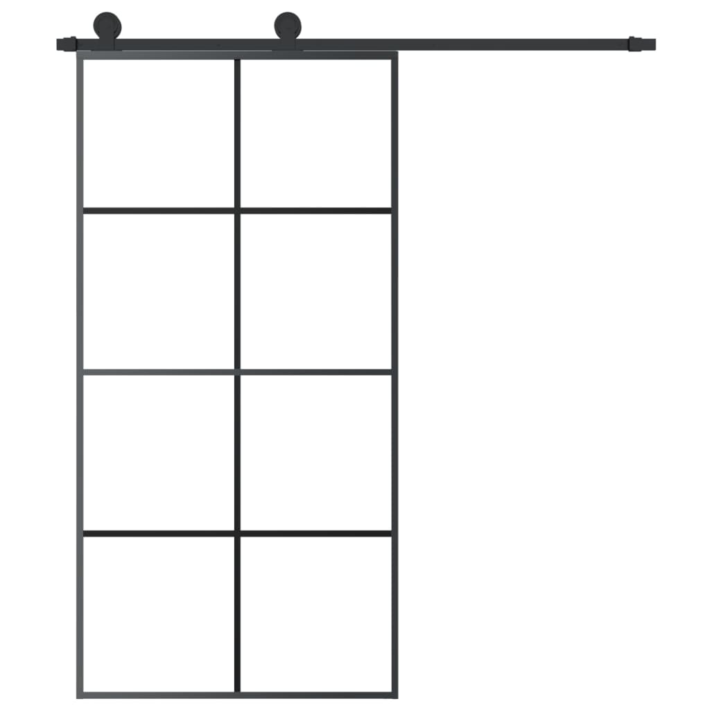 VidaXL Schuifdeur met beslag 102,5x205 cm ESG-glas en aluminium