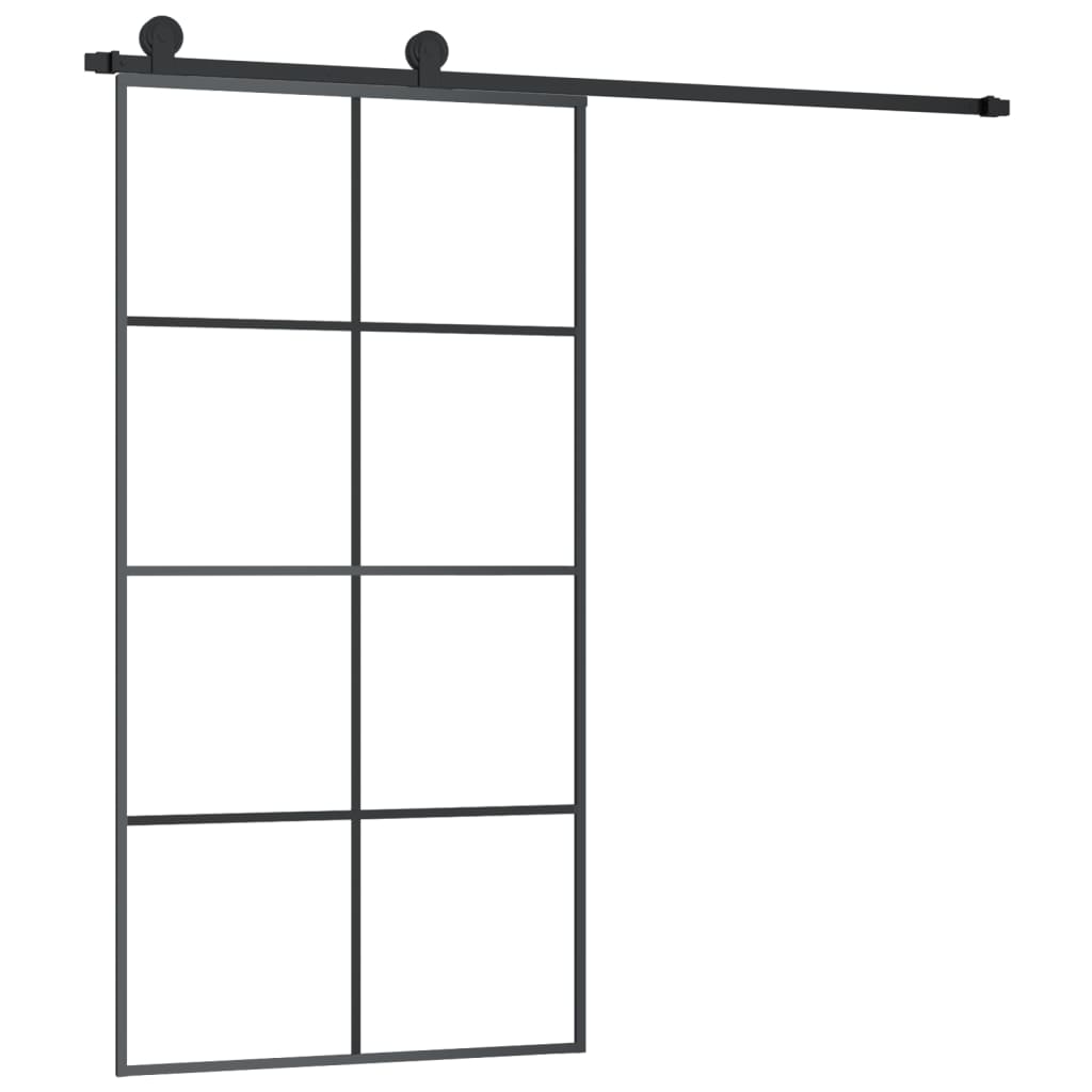 VidaXL Schuifdeur met beslag 102,5x205 cm ESG-glas en aluminium