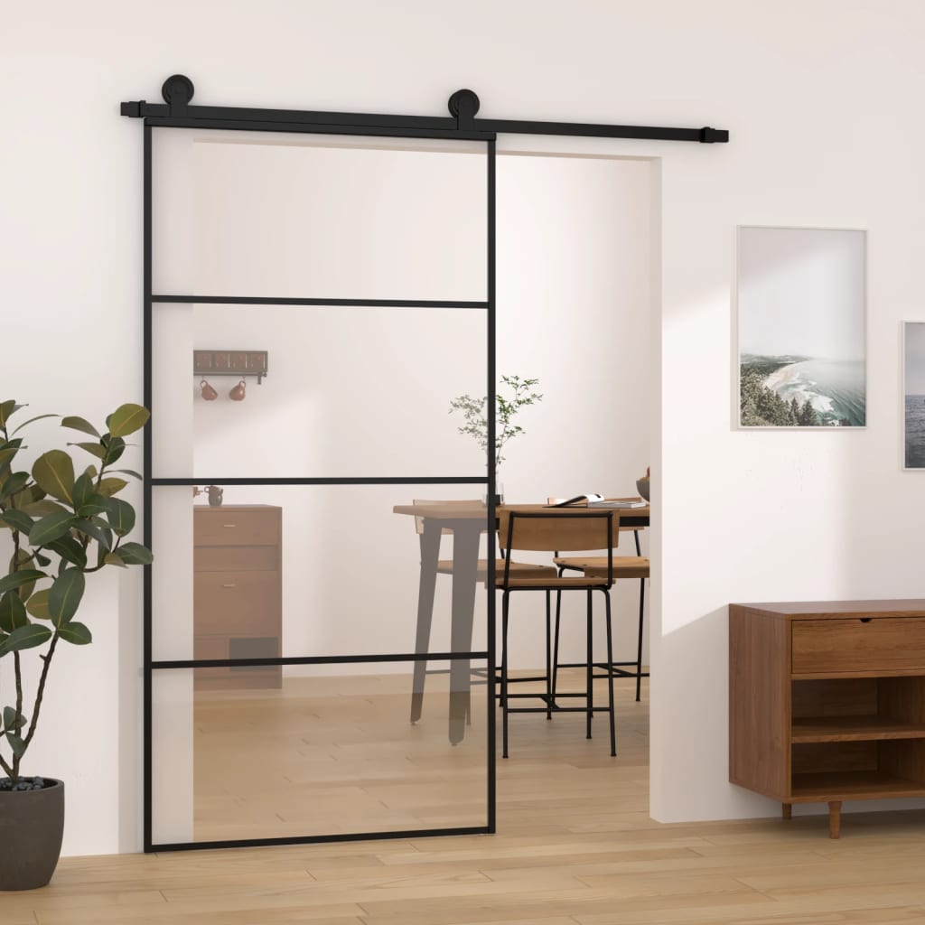 Vidaxl rutscht Dier mam Batter 102.5x205 cm esg Glas an Aluminium