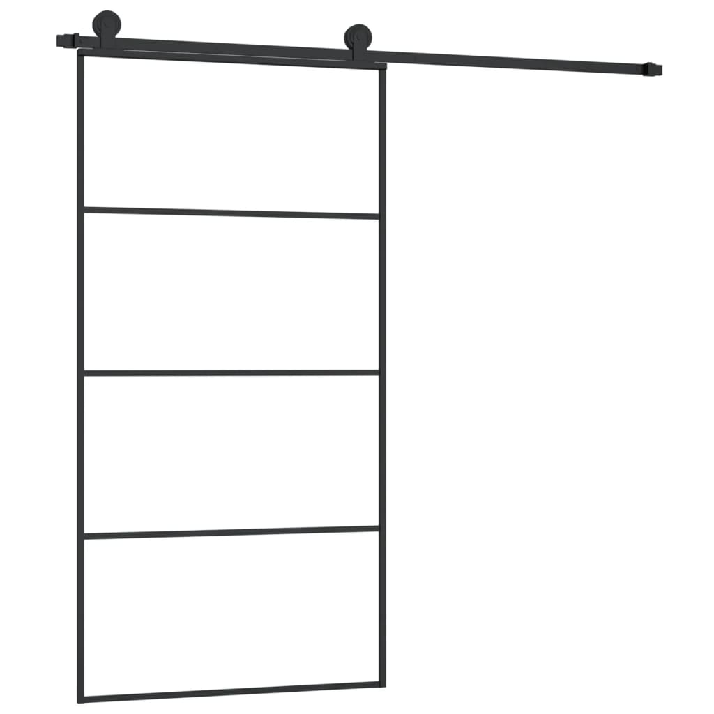 VidaXL Schuifdeur met beslag 102,5x205 cm ESG-glas en aluminium